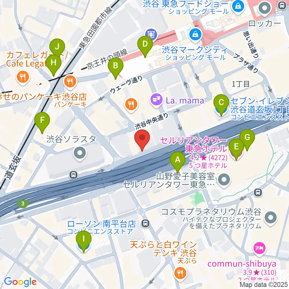 フーチーズ周辺のコンビニエンスストア一覧地図
