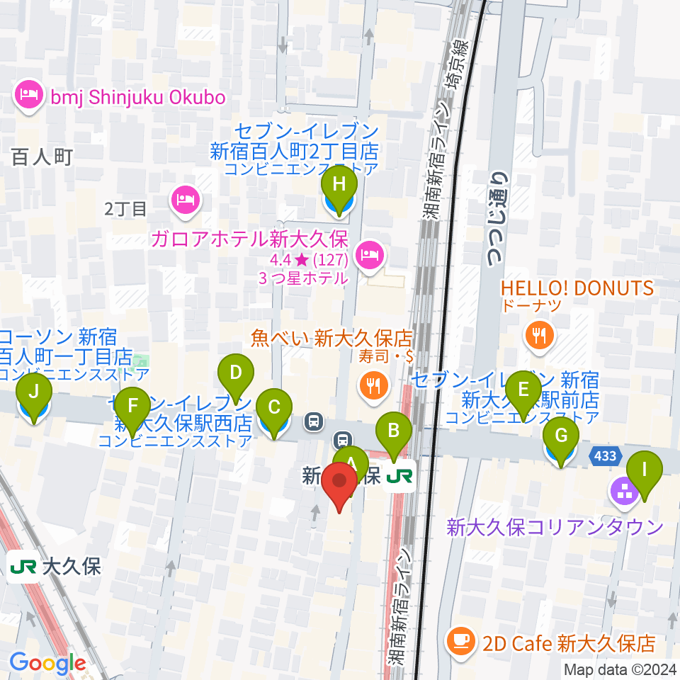 Hyper Guitars周辺のコンビニエンスストア一覧地図