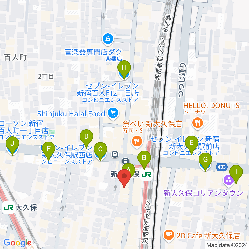 Hyper Guitars周辺のコンビニエンスストア一覧地図