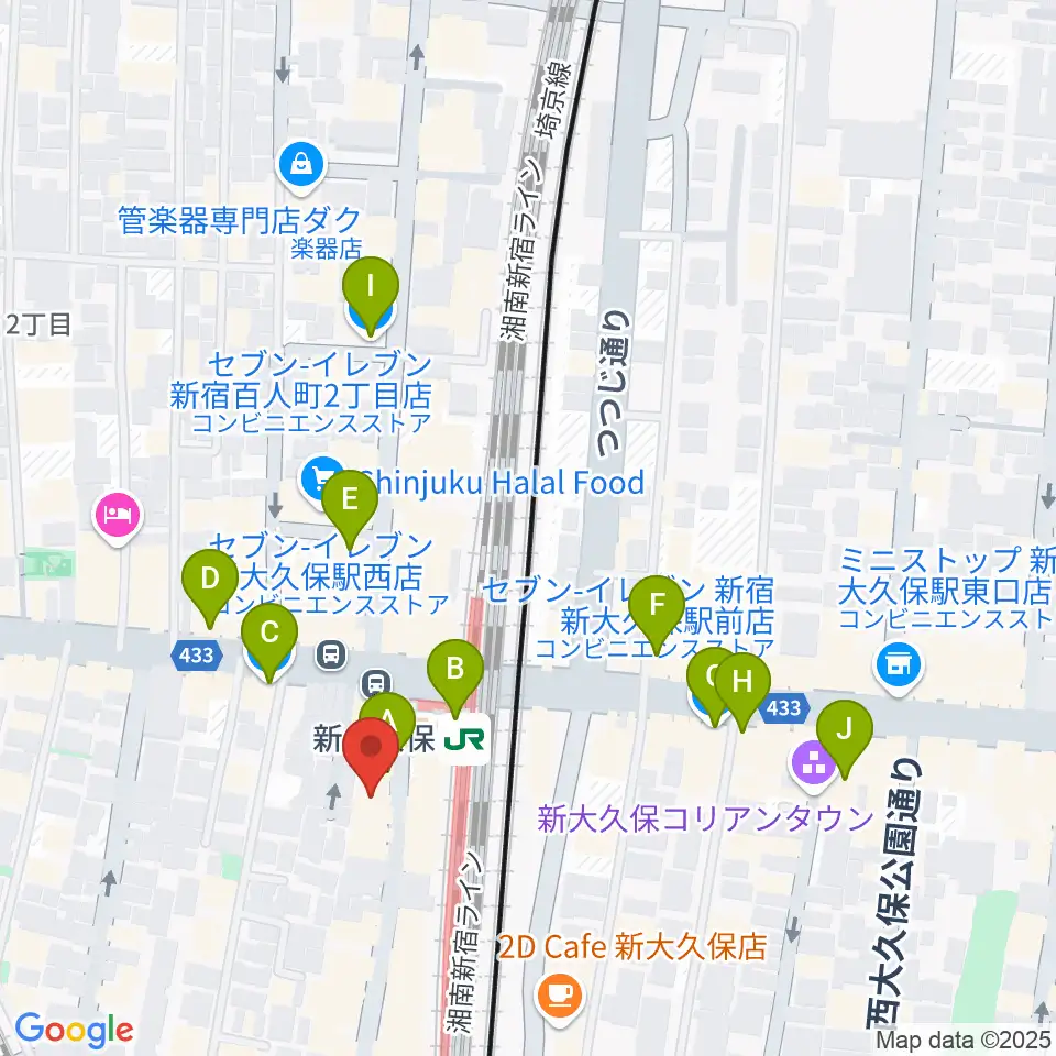 Hyper Guitars周辺のコンビニエンスストア一覧地図