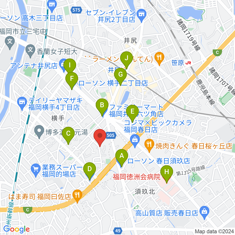 石田ヴァイオリン工房周辺のコンビニエンスストア一覧地図