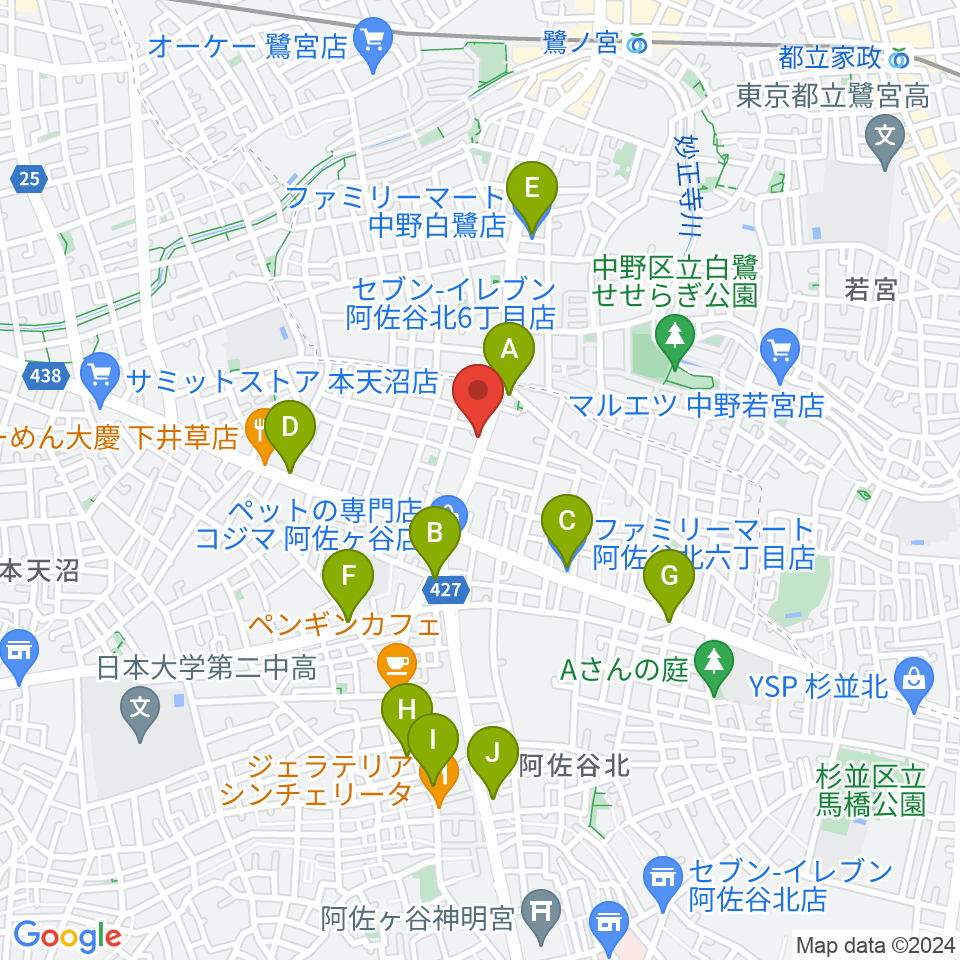 きく岡邦楽器店周辺のコンビニエンスストア一覧地図
