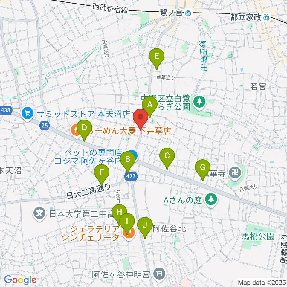 きく岡邦楽器店周辺のコンビニエンスストア一覧地図