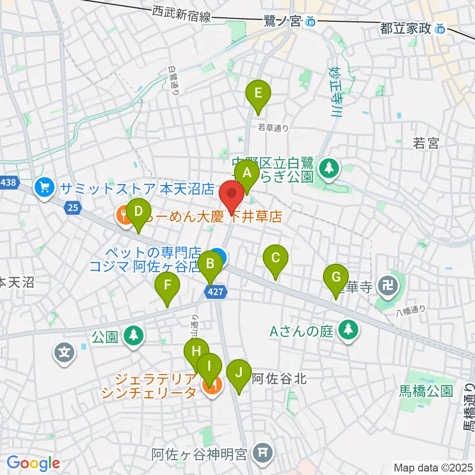 きく岡邦楽器店周辺のコンビニエンスストア一覧地図