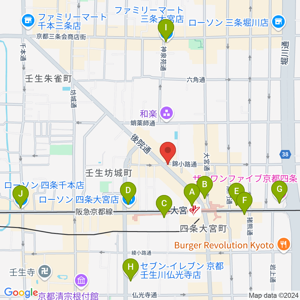 きんこう楽器周辺のコンビニエンスストア一覧地図