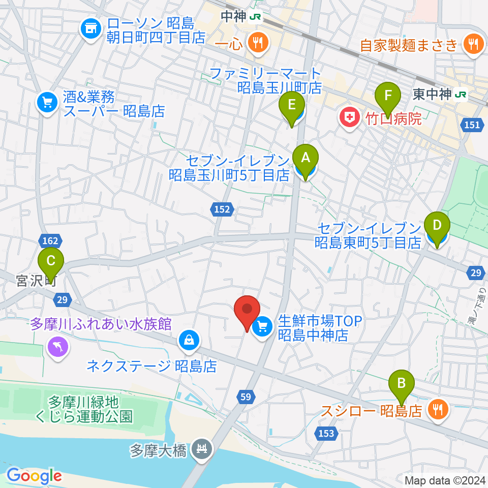 片切琴三味線店周辺のコンビニエンスストア一覧地図