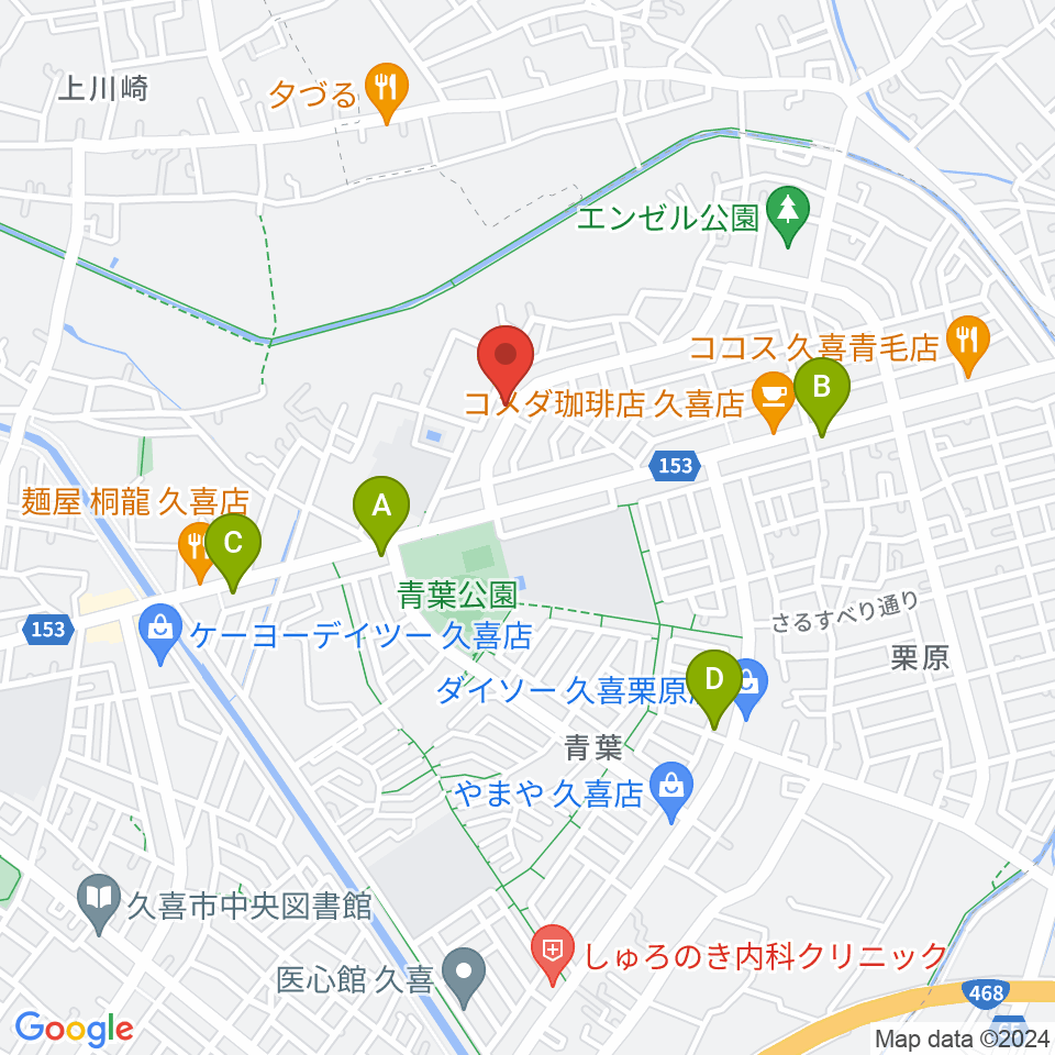 久喜ピアノ調律サービス周辺のコンビニエンスストア一覧地図