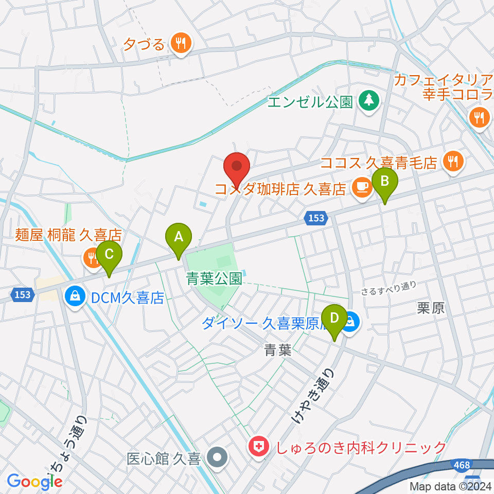 久喜ピアノ調律サービス周辺のコンビニエンスストア一覧地図