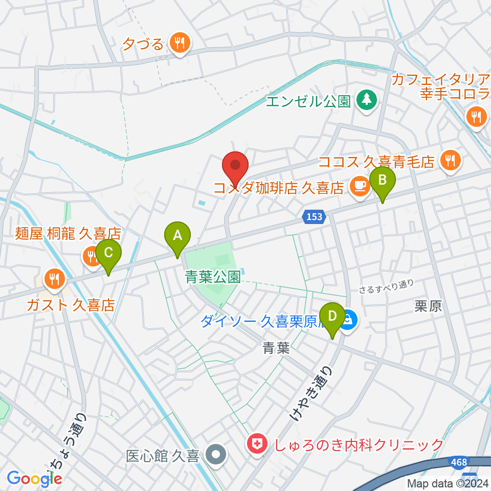 久喜ピアノ調律サービス周辺のコンビニエンスストア一覧地図