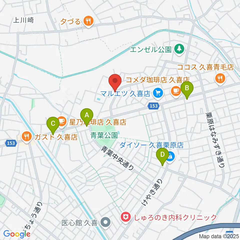 久喜ピアノ調律サービス周辺のコンビニエンスストア一覧地図