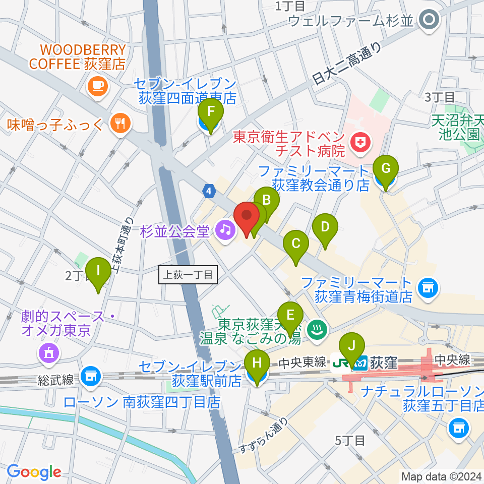 八重洲ピアノ社周辺のコンビニエンスストア一覧地図