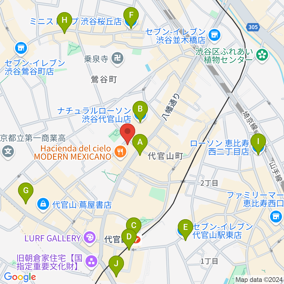 弦楽器専門店ラルジュ周辺のコンビニエンスストア一覧地図