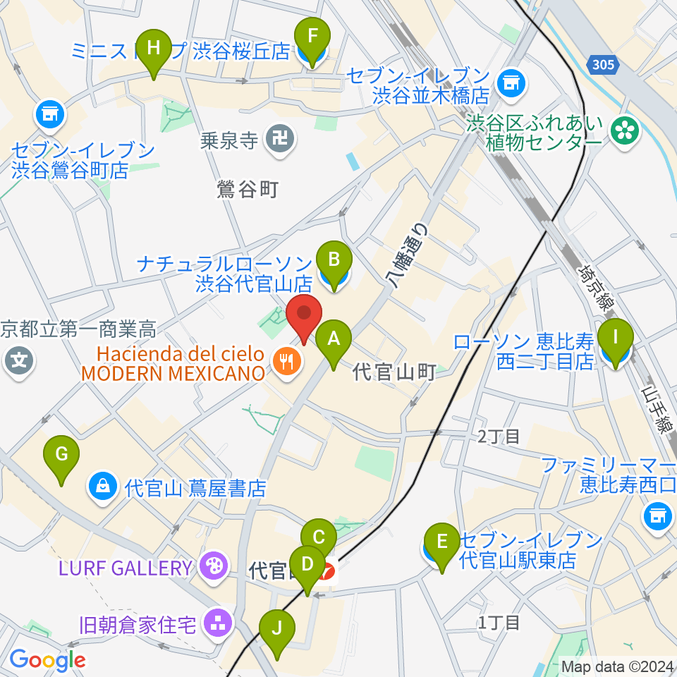 弦楽器専門店ラルジュ周辺のコンビニエンスストア一覧地図