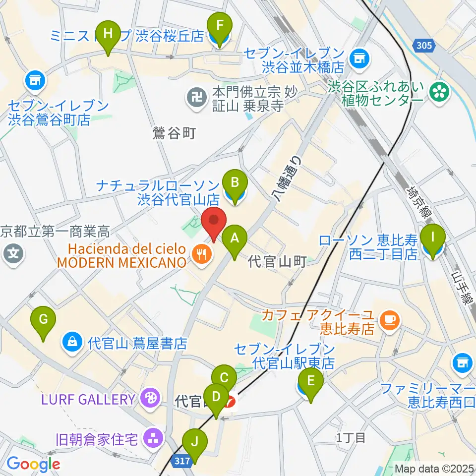 弦楽器専門店ラルジュ周辺のコンビニエンスストア一覧地図