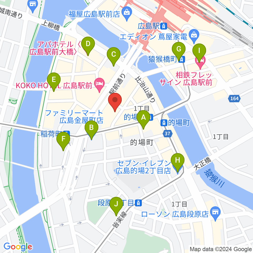 ミュージックライフTAO広島店周辺のコンビニエンスストア一覧地図