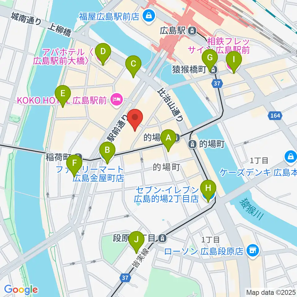 ミュージックライフTAO広島店周辺のコンビニエンスストア一覧地図