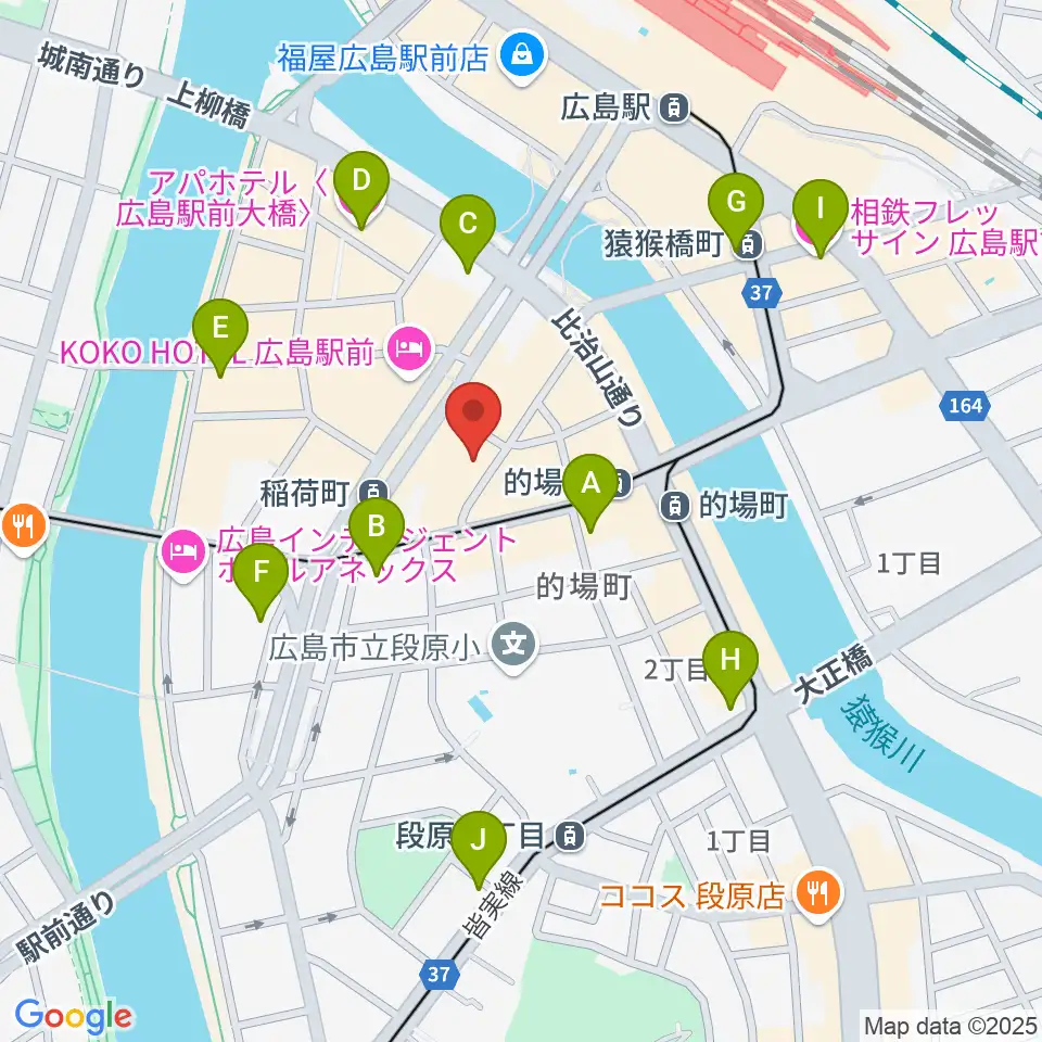 ミュージックライフTAO広島店周辺のコンビニエンスストア一覧地図