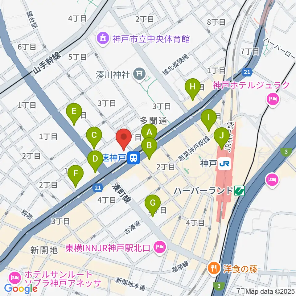 まる福楽器店周辺のコンビニエンスストア一覧地図