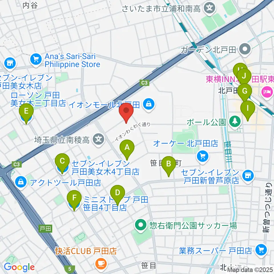 管楽器修理 ミルズ周辺のコンビニエンスストア一覧地図