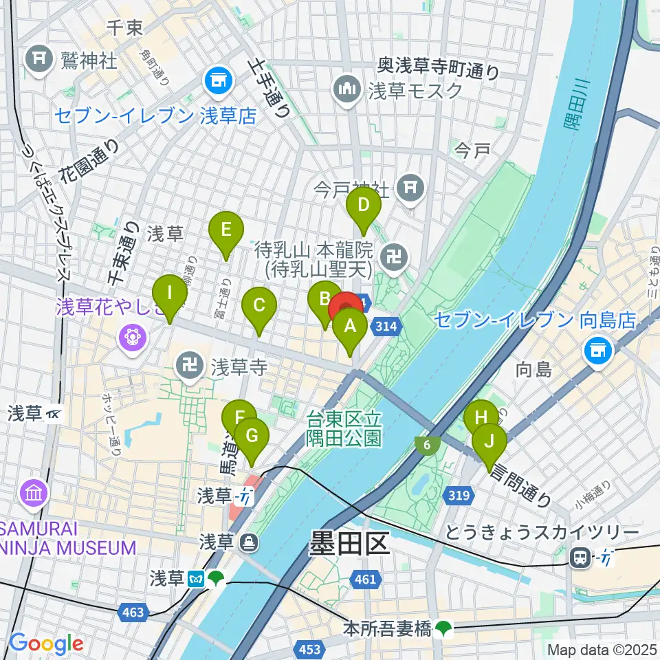 宮本卯之助商店周辺のコンビニエンスストア一覧地図