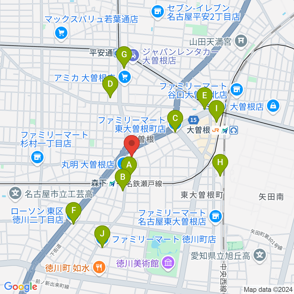 ミューズ音楽館周辺のコンビニエンスストア一覧地図