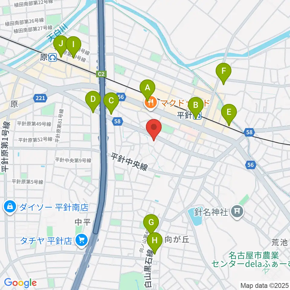 名古屋ピアノ調律センター周辺のコンビニエンスストア一覧地図
