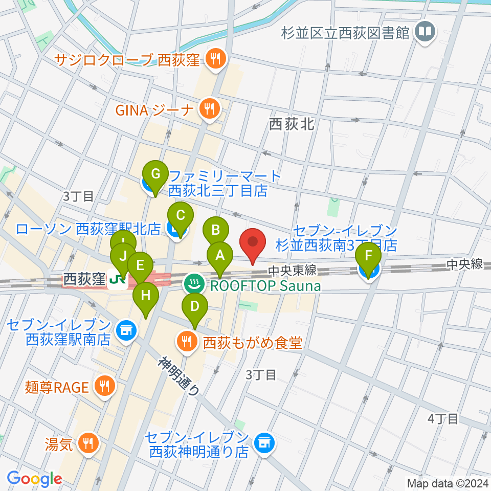 マエカワギタークラフト周辺のコンビニエンスストア一覧地図