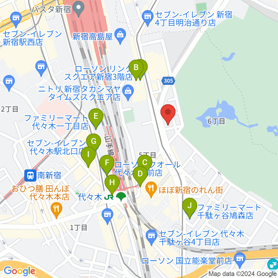 日本ヴァイオリン 東京本店周辺のコンビニエンスストア一覧地図