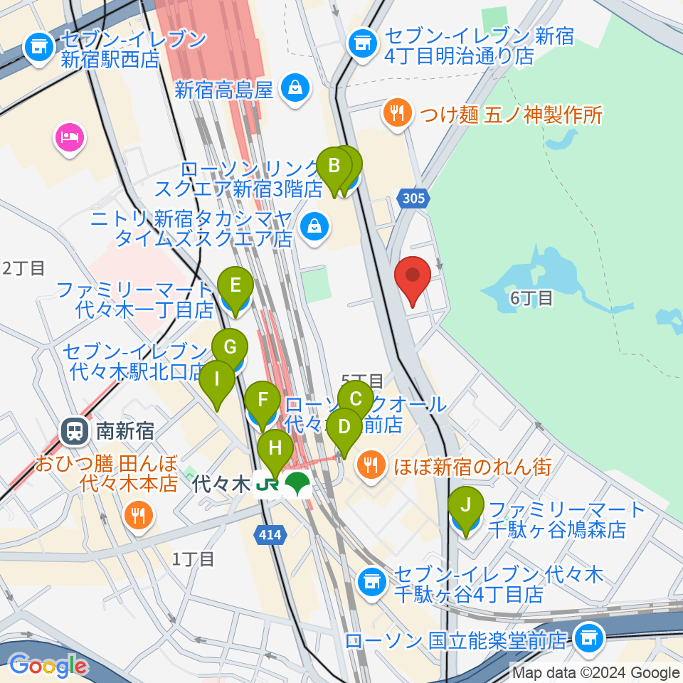 日本ヴァイオリン 東京本店周辺のコンビニエンスストア一覧地図