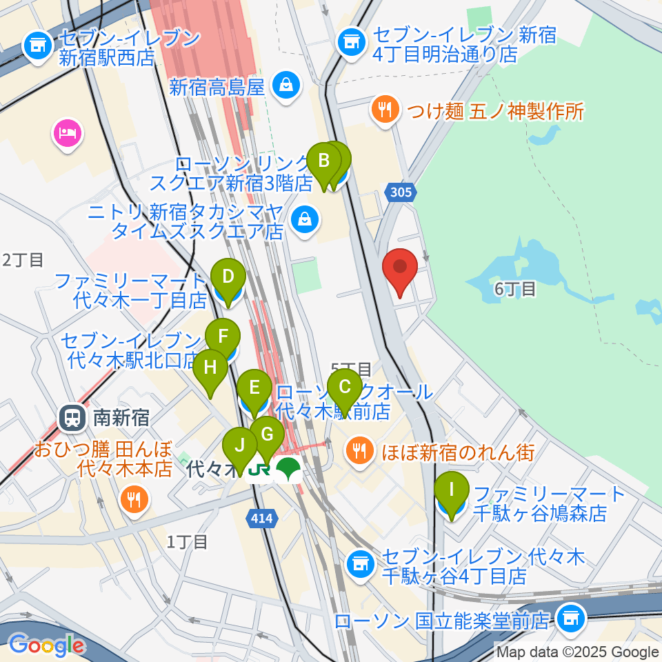 日本ヴァイオリン 東京本店周辺のコンビニエンスストア一覧地図