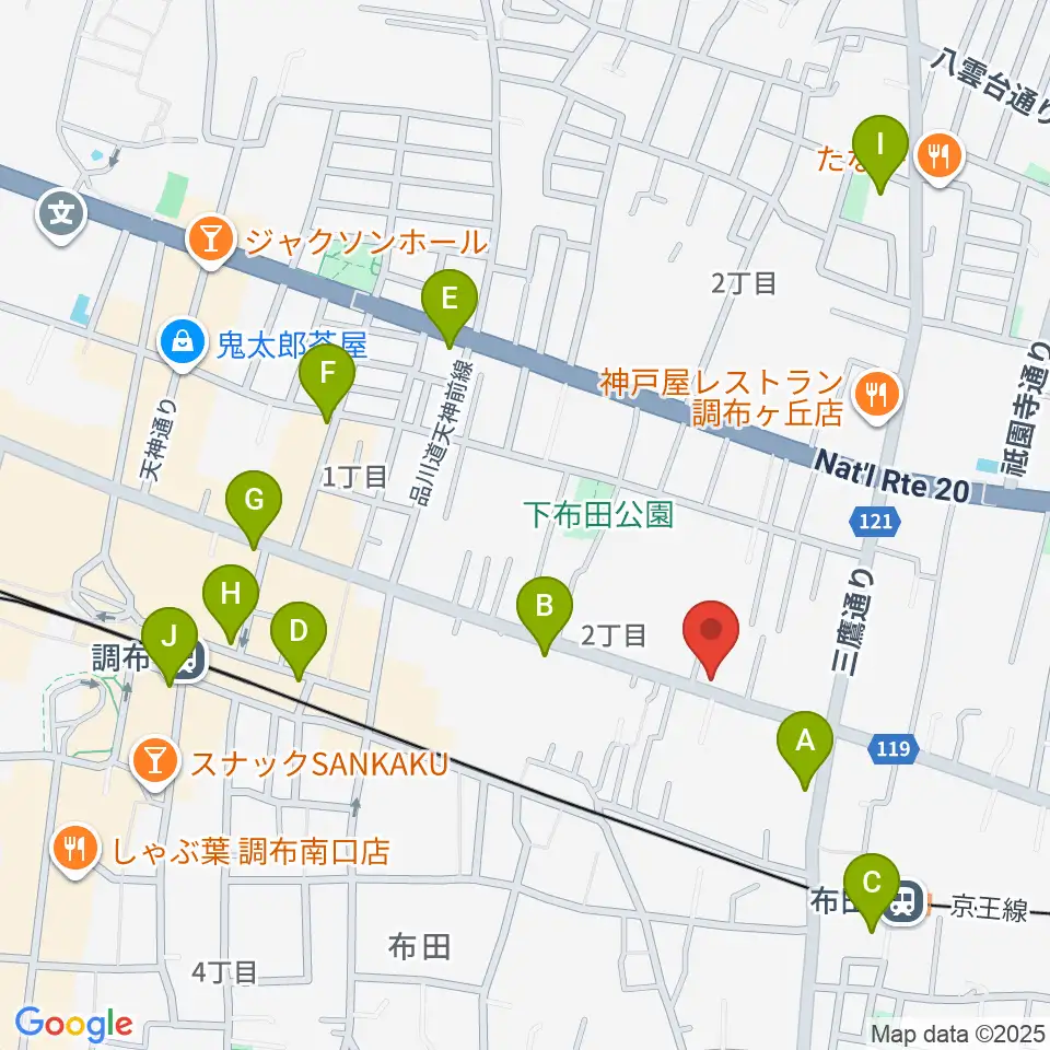 大西楽器店周辺のコンビニエンスストア一覧地図