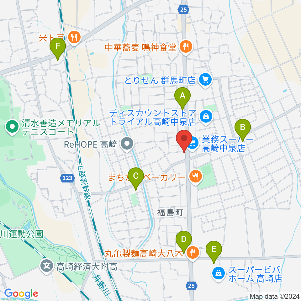 オカダ楽器周辺のコンビニエンスストア一覧地図