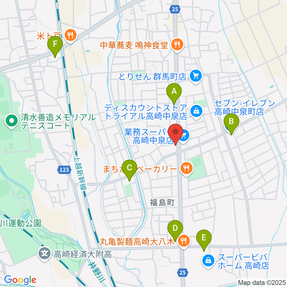 オカダ楽器周辺のコンビニエンスストア一覧地図