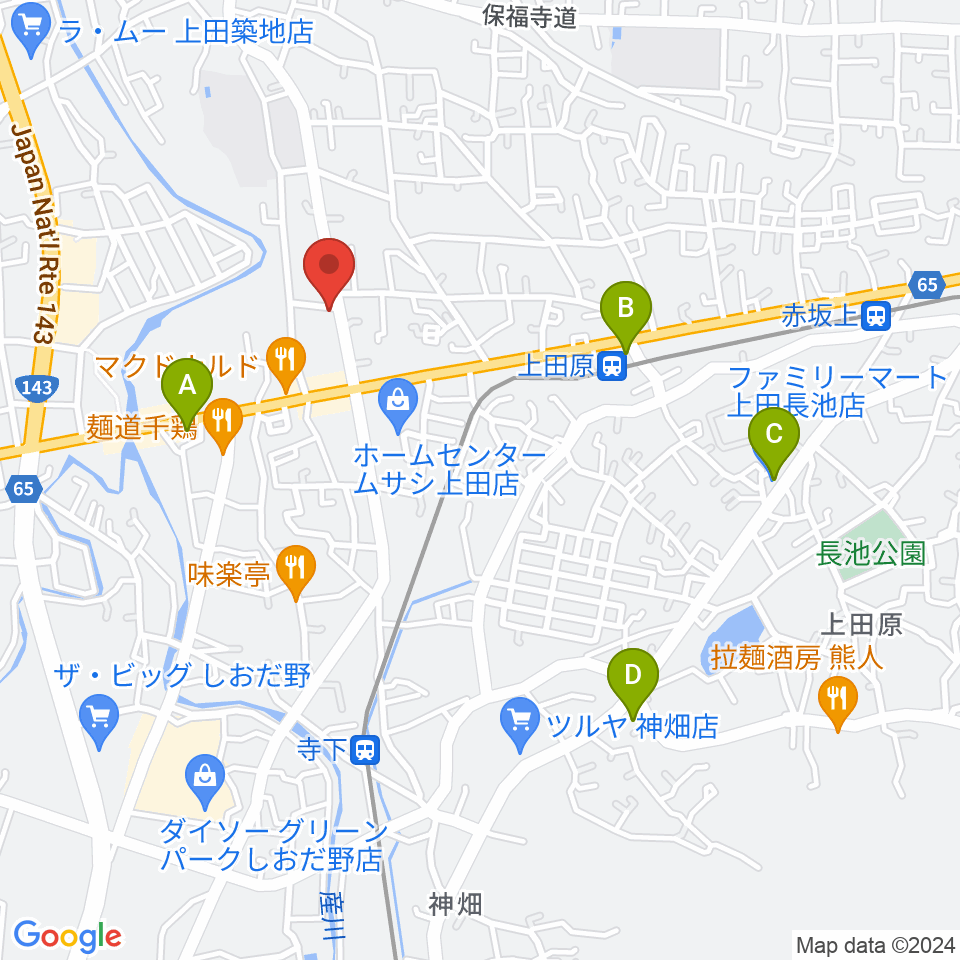 五味和楽器店 上田本店周辺のコンビニエンスストア一覧地図