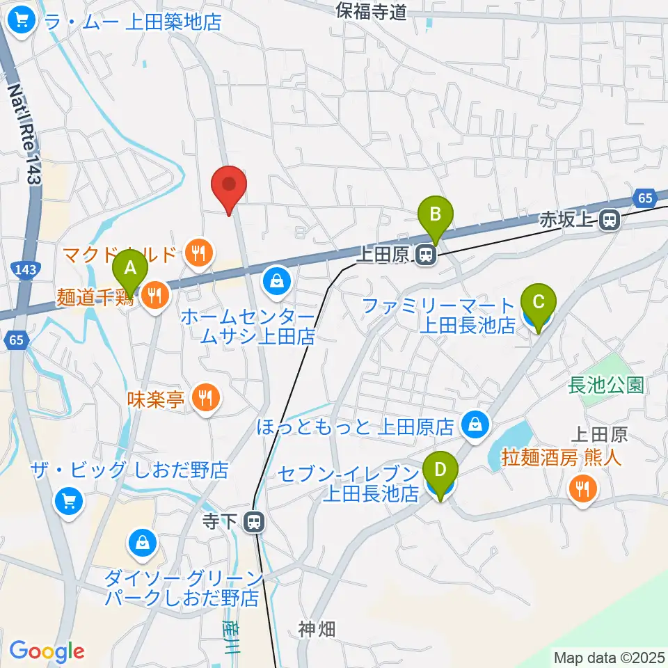 五味和楽器店 上田本店周辺のコンビニエンスストア一覧地図