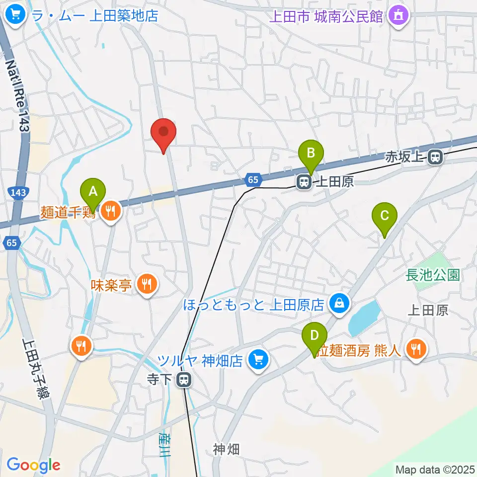 五味和楽器店 上田本店周辺のコンビニエンスストア一覧地図