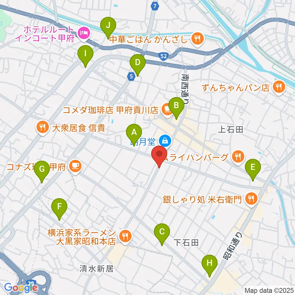 ふるや楽器店周辺のコンビニエンスストア一覧地図