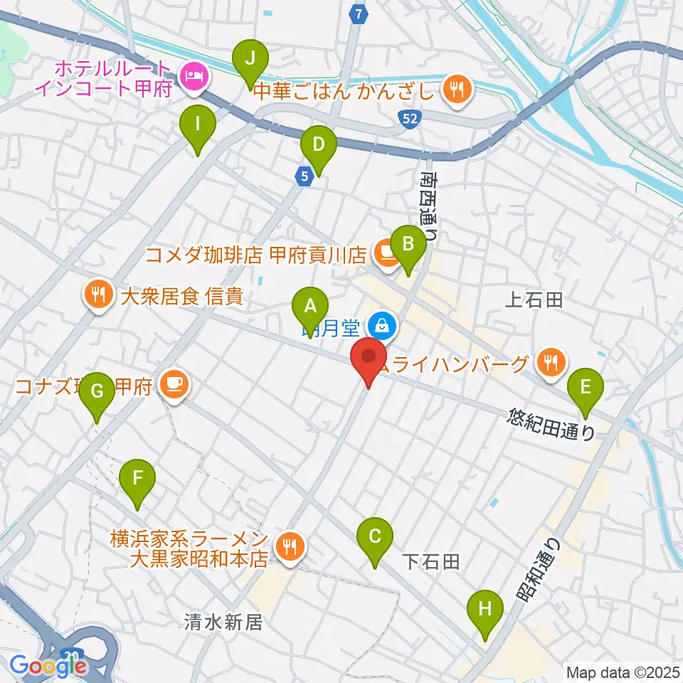 ふるや楽器店周辺のコンビニエンスストア一覧地図