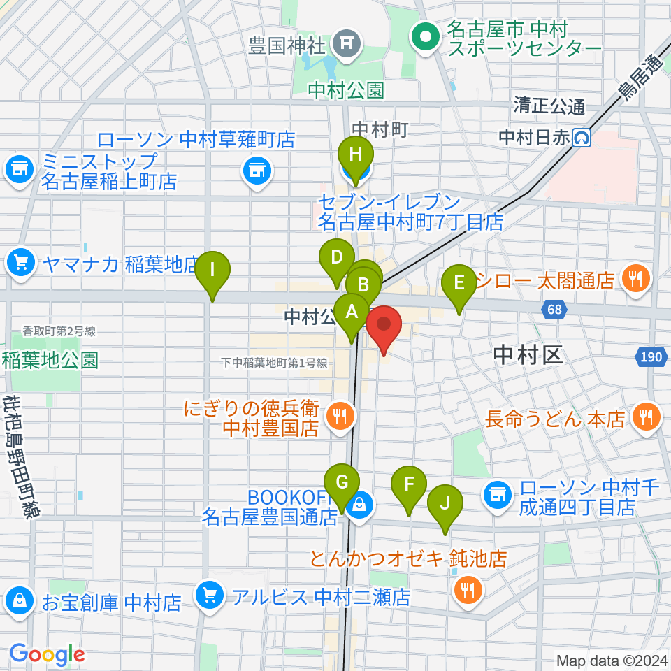 音羽屋三味線店周辺のコンビニエンスストア一覧地図