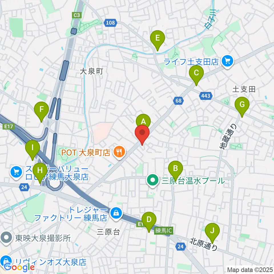 ピアノ調律センター・エムパレス周辺のコンビニエンスストア一覧地図