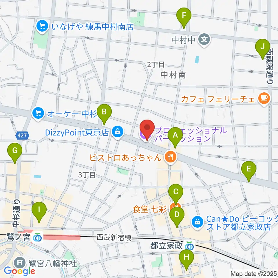 プロフェッショナル・パーカッション周辺のコンビニエンスストア一覧地図