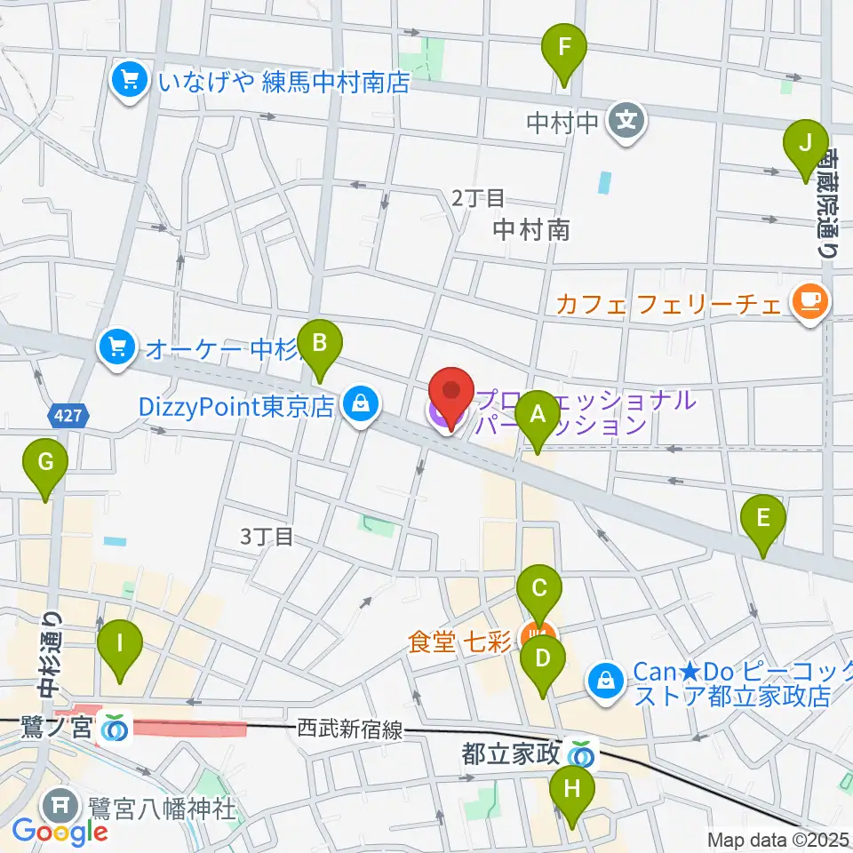 プロフェッショナル・パーカッション周辺のコンビニエンスストア一覧地図
