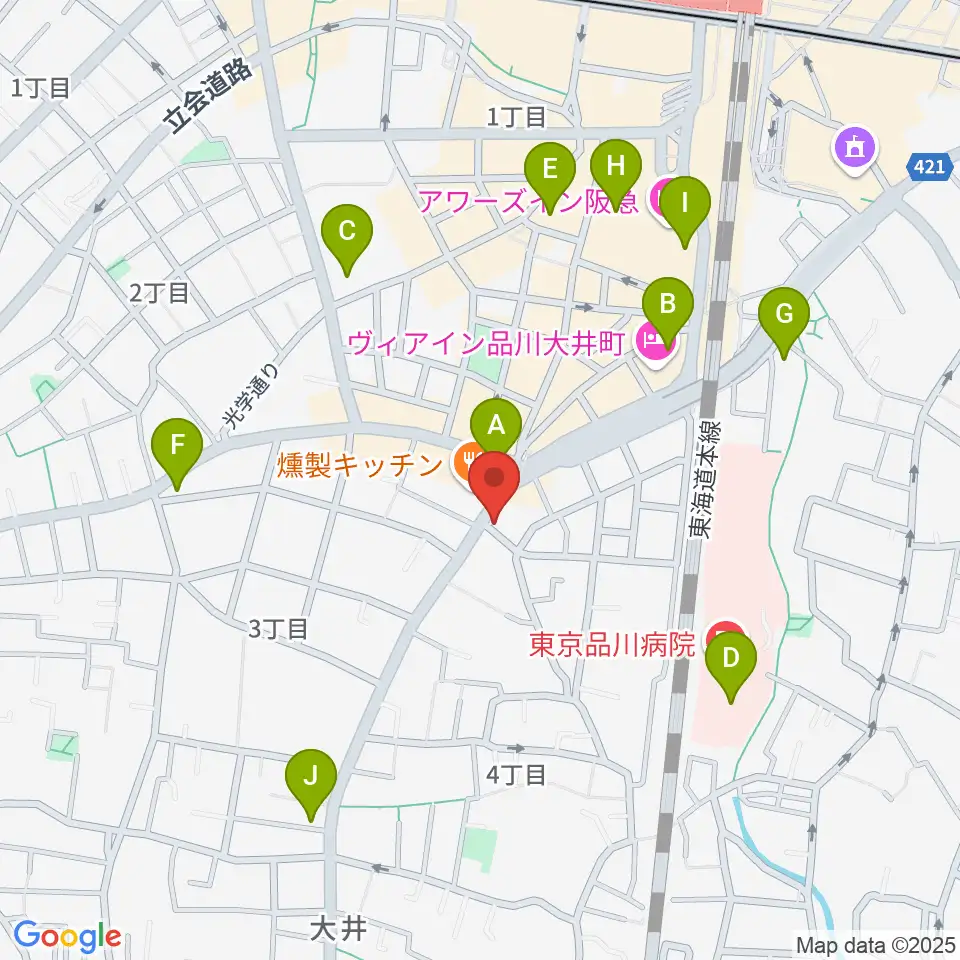 シブヤ楽器店周辺のコンビニエンスストア一覧地図