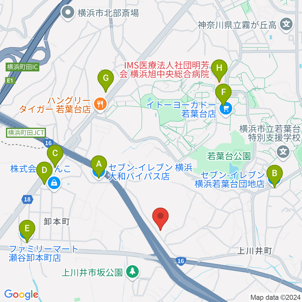 エスケーピアノサービス周辺のコンビニエンスストア一覧地図