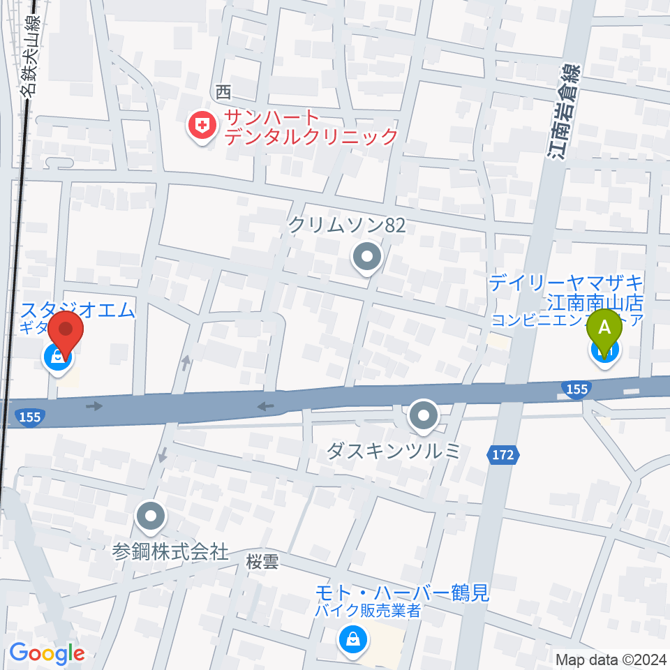 スタジオエム周辺のコンビニエンスストア一覧地図