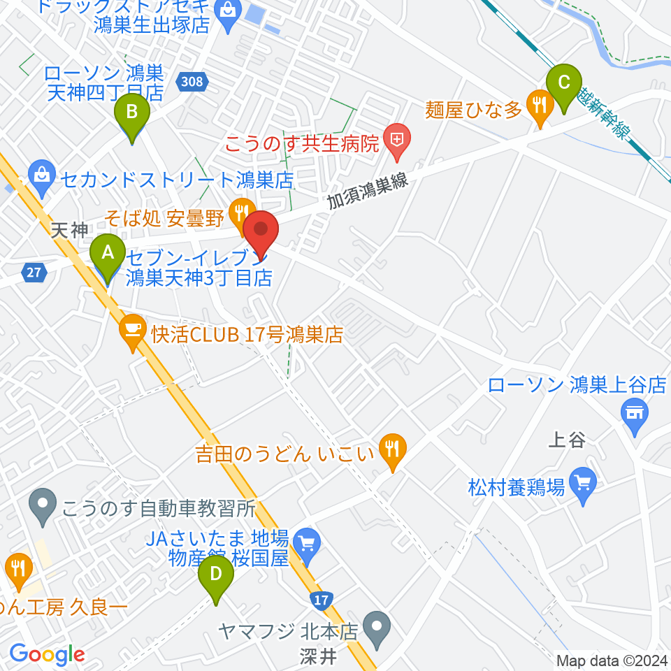 諏訪工芸周辺のコンビニエンスストア一覧地図