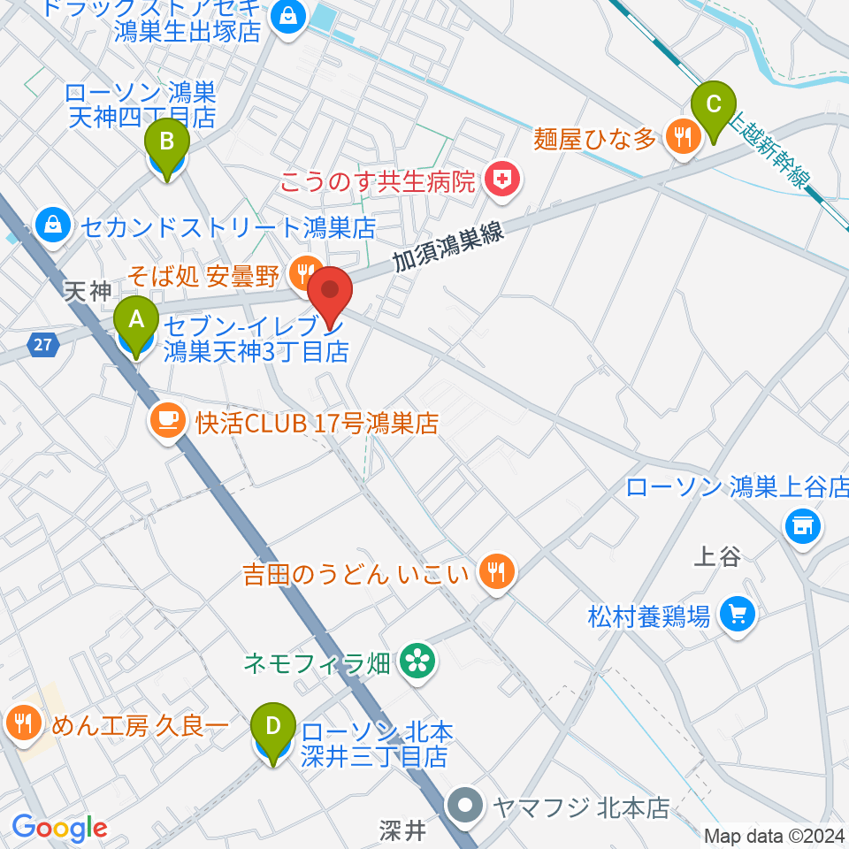 諏訪工芸周辺のコンビニエンスストア一覧地図