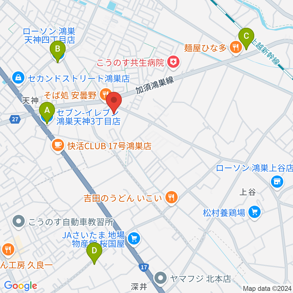 諏訪工芸周辺のコンビニエンスストア一覧地図