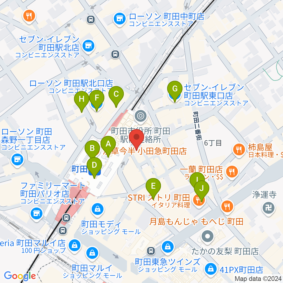 鈴木楽器本店周辺のコンビニエンスストア一覧地図