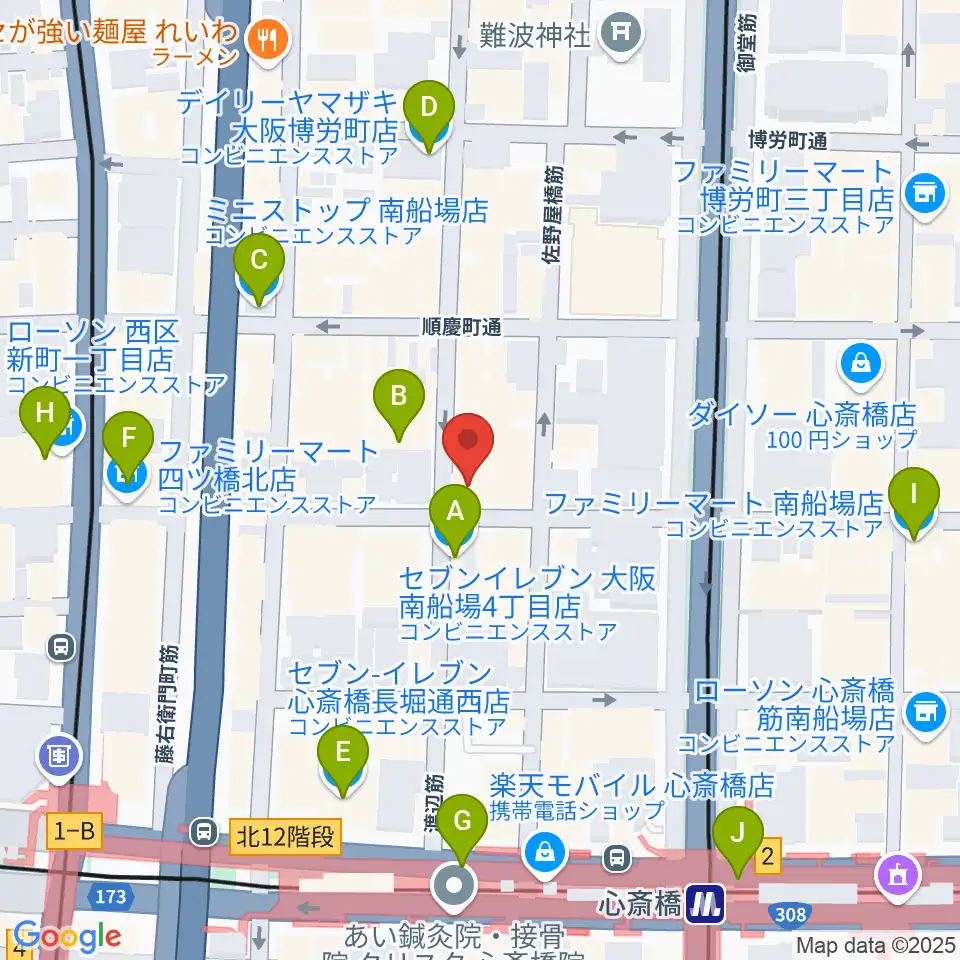 トニック楽器アトリエボア周辺のコンビニエンスストア一覧地図